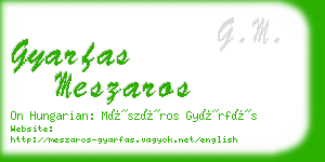 gyarfas meszaros business card